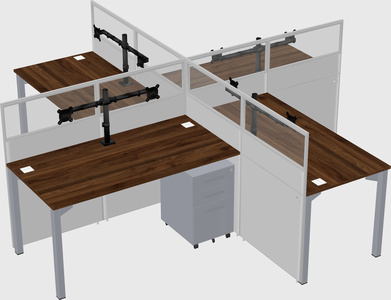 Quad office cubicles