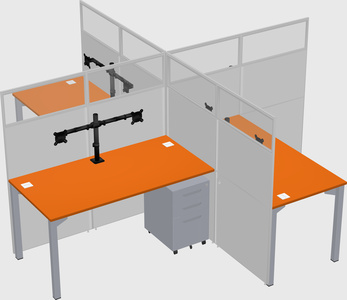 Quad office cubicles