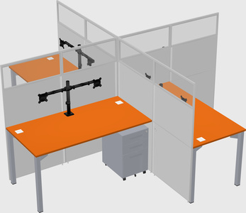 Quad office cubicles