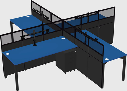 Quad office cubicles