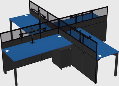 Quad office cubicles