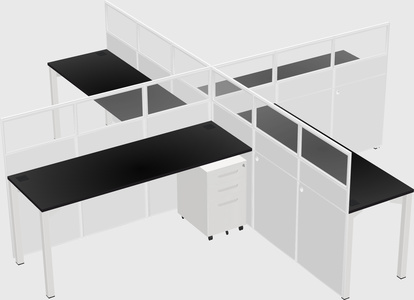 Quad office cubicles