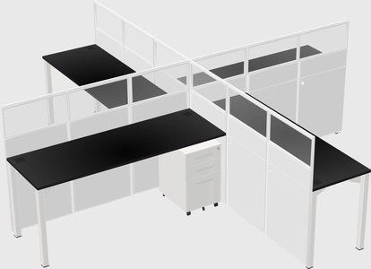 Quad office cubicles