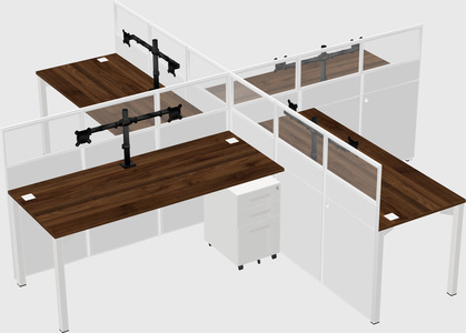 Quad office cubicles