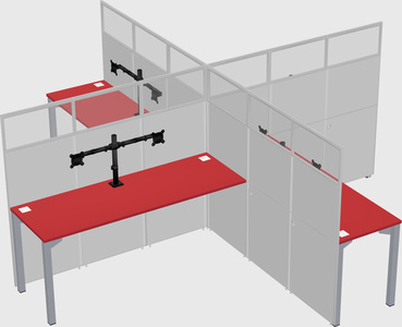 Quad office cubicles