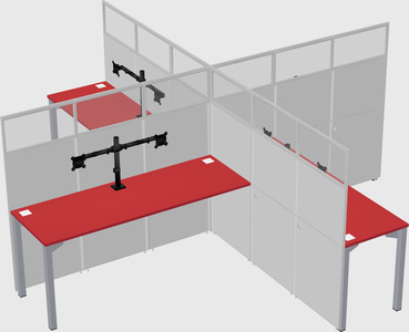 Quad office cubicles
