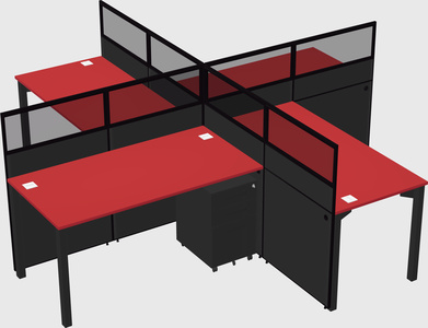Quad office cubicles
