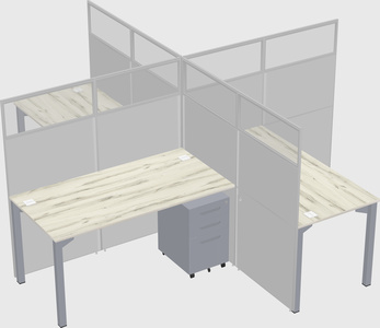 Quad office cubicles