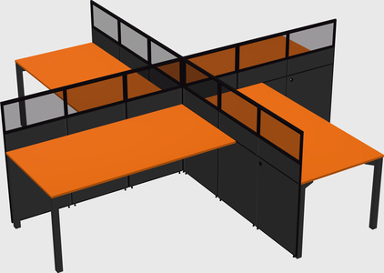 Quad office cubicles