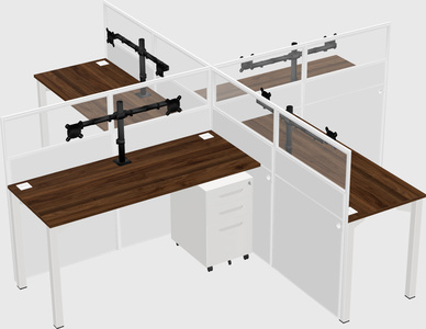 Quad office cubicles