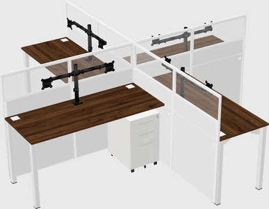Quad office cubicles