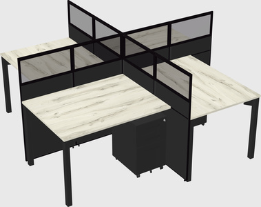 Quad office cubicles