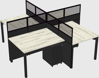 Quad office cubicles
