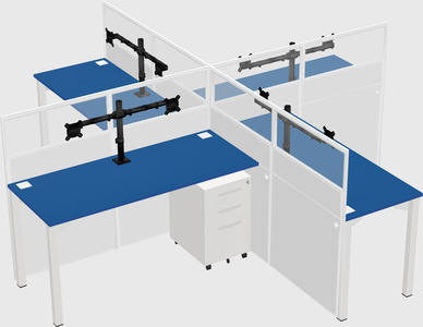 Quad office cubicles