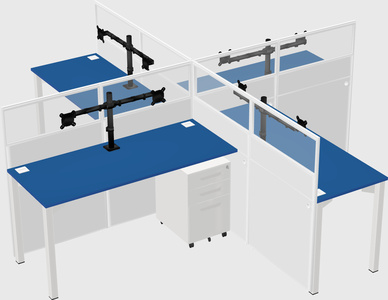 Quad office cubicles