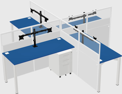 Quad office cubicles