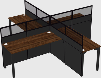 Quad office cubicles