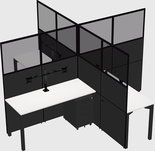 Quad office cubicles