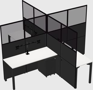 Quad office cubicles