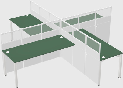 Quad office cubicles