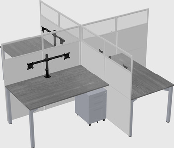 Quad office cubicles