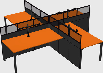 Quad office cubicles
