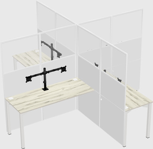 Quad office cubicles