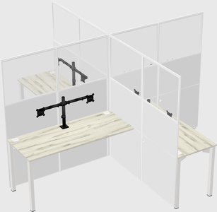 Quad office cubicles