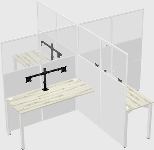 Quad office cubicles