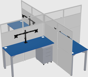 Quad office cubicles