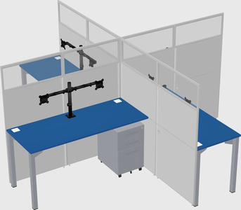 Quad office cubicles