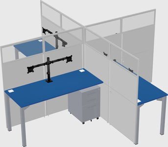Quad office cubicles