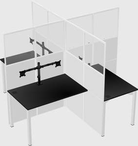 Quad office cubicles