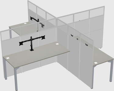 Quad office cubicles
