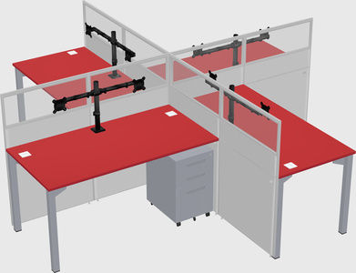 Quad office cubicles