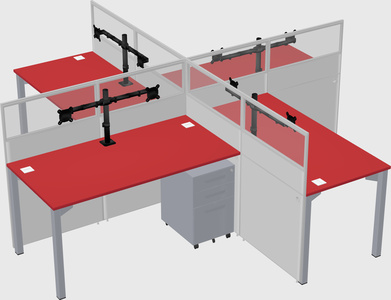 Quad office cubicles