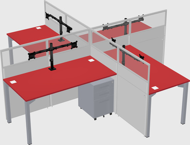 Quad office cubicles