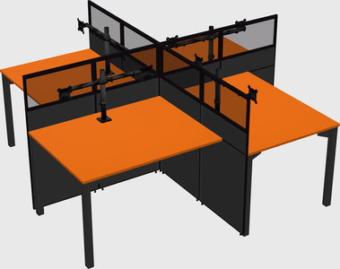 Quad office cubicles