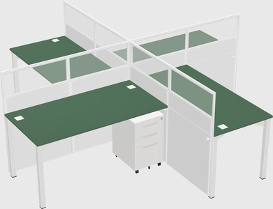 Quad office cubicles