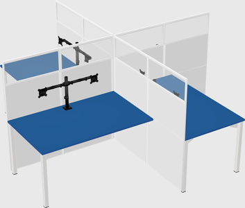 Quad office cubicles