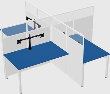 Quad office cubicles