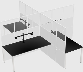 Quad office cubicles