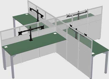 Quad office cubicles