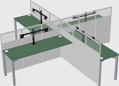 Quad office cubicles