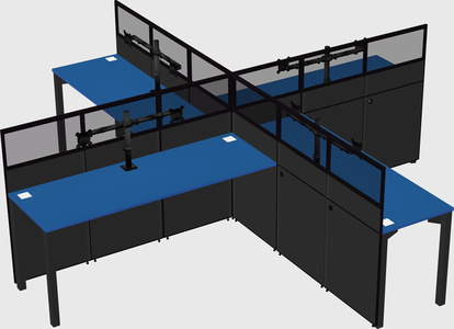 Quad office cubicles