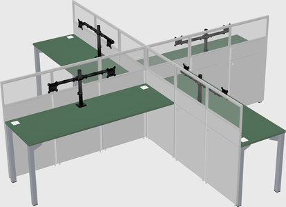 Quad office cubicles