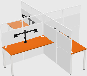 Quad office cubicles