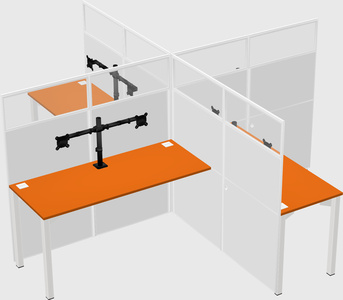 Quad office cubicles