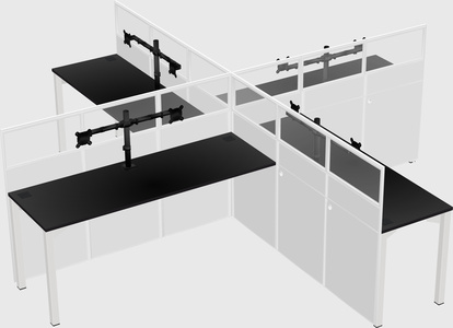 Quad office cubicles