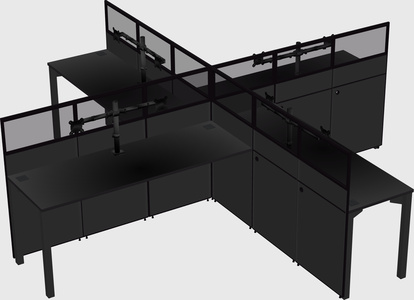 Quad office cubicles